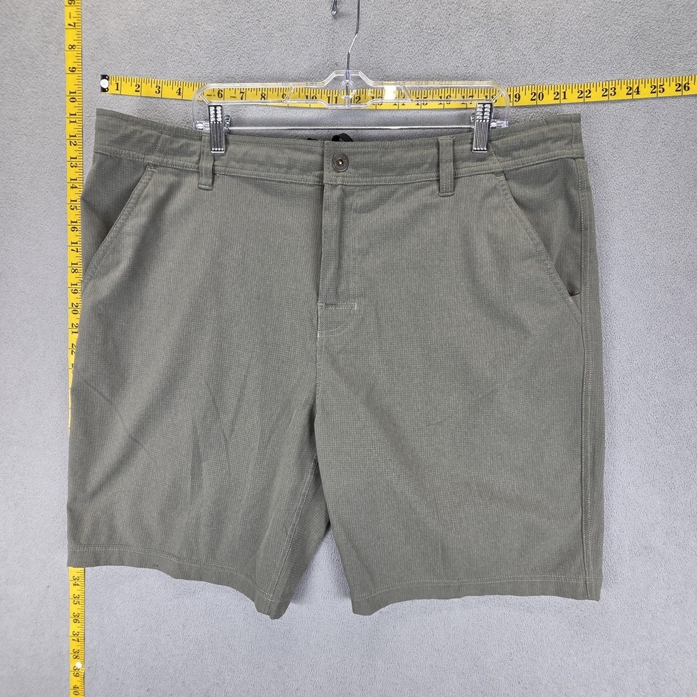 PrAna Shorts Mens 40 Green Hybridizer Microfiber Stretch Casual Summer 8"